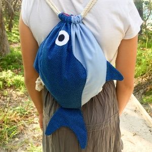 Cotton Drawstring Fish Backpack